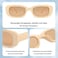 Dollger Beige Rectangle Sunglasses For Women Men Trendy 90s Rectangular Shade y2k sunglasses Beige