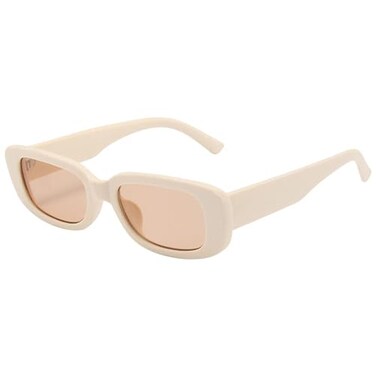 Dollger Beige Rectangle Sunglasses For Women Men Trendy 90s Rectangular Shade y2k sunglasses Beige