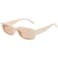 Dollger Beige Rectangle Sunglasses For Women Men Trendy 90s Rectangular Shade y2k sunglasses Beige