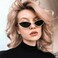 Dollger Cat Eye Cute Black Sunglasses for Women Men Triangle Vintage Trendy Cool Sun Glasses