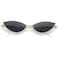 Dollger Cat Eye Cute Black Sunglasses for Women Men Triangle Vintage Trendy Cool Sun Glasses