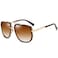 Dollger Oversized Square Aviator Sunglasses for Men Women Retro Aviator Shades Brown Frame Gradient Sunglasses
