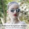 Dollger Polarized Sunglasses for Women Retro Classic Pink Mirrored Clear Frames Sunglasses UV400 Protection