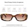 Dollger Rectangle Sunglasses for Women Men Trendy Retro Fashion Sunglasses UV 400 Protection Square leopard Frame