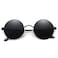 Dollger Round Polarized Sunglasses for Men Women Retro Metal Frame Black Small Circle Hippie Sunglasses