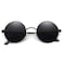 Dollger Round Polarized Sunglasses for Men Women Retro Metal Frame Black Small Circle Hippie Sunglasses
