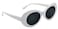 EHH Oval Round Retro Sunglasses Color Tint or Smoke Lenses White Smoke