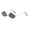 ENTHYI Cloud lightning Sunglasses for WomenMen Rimless Wave Glasses Eyewear for Party Rimless Sun glasses black