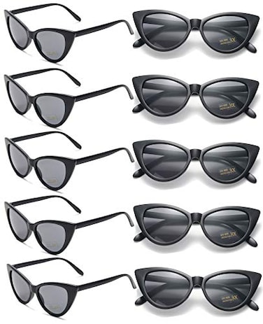 Eyegla Black Sunglasses Bulk Cat Eye Sunglasses Party Favor 1950s Inspired Glasses Set10Pack