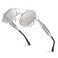 FEISEDY Aviator Sunglasses for Men Women Retro Steampunk Gothic Round Metal Frame Hippie Glasses B2351