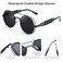 FEISEDY Polarized Aviator Sunglasses for Men Women Retro Steampunk Gothic Round Metal Frame Hippie Glasses B2351