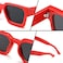 FEISEDY Retro 90s Square Sunglasses for Women Men Trendy Chunky Rectangle Sunglasses UV400 Protection B2385