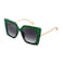 FEISEDY Sunglasses Womens Trendy Oversized Square Shades Pearl Inlay Cat Eye Frame UV400 Protection B2625Clear GreenGradient Grey