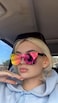 FEISEDY Trendy Rimless Mirrored One Piece Lens Sunglasses Reflective Sun Glasses B4114 Purple Mirror 62