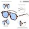 FEISEDY Vintage Square 70s Flat Aviator Sunglasses Women Men Classic Retro Stylish Frame UV400 Sunglasses B2622
