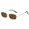 Fozono Rectangle Sunglasses for Womens Mens 90s Retro Small Narrow Square Frame UV400 ProtectionGold Brown