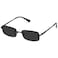 Fozono Retro Frameless Rectangle Sunglasses Womens Trendy Narrow Small Frame Spring Hinge UV Protection FZN905 Black FrameGray Lens