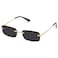 Fozono Retro Frameless Rectangle Sunglasses Womens Trendy Narrow Small Frame Spring Hinge UV Protection FZN905 Gold FrameGray Lens