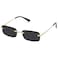 Fozono Retro Frameless Rectangle Sunglasses Womens Trendy Narrow Small Frame Spring Hinge UV Protection FZN905 Gold FrameGray Lens