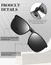 Frienda 3 Pair Oversize Clipon Sunglasses Large TR90 Frame Flip up Driving Glasses for Women MenBlack Gray