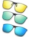 Frienda 3 Pair Oversize Clipon Sunglasses Large TR90 Frame Flip up Driving Glasses for Women MenBlue Green Yellow Green Yellow