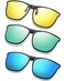 Frienda 3 Pair Oversize Clipon Sunglasses Large TR90 Frame Flip up Driving Glasses for Women MenBlue Green Yellow Green Yellow