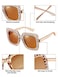 Frienda Diamond Crystal Oversized Sunglasses Bling Square Rhinestone Frame Sunglasses for WomenClassic Colors6 Pairs