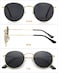 Gleyemor Classic Polarized Round Sunglasses for Women Men Trendy Metal Frame Shades GoldGrey