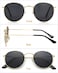 Gleyemor Classic Polarized Round Sunglasses for Women Men Trendy Metal Frame Shades GoldGrey