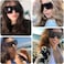 GRFISIA Square Oversized Sunglasses for Women Men Flat Top Fashion Shades