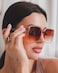 GRFISIA Square Oversized Sunglasses for Women Men Flat Top Fashion Shades