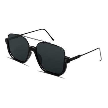 GUVIVI Retro Oversized Aviator Sunglasses for Women Men Square SemiRimless Double Bridge Sun Glasses 70s Trendy Shades Pilotstyle