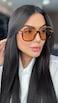 GUVIVI Retro Oversized Aviator Sunglasses for Women Men Square SemiRimless Double Bridge Sun Glasses 70s Trendy Shades Pilotstyle