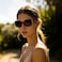 HAOLOTA Polarized Sunglasses for Women Rhinestone Wrap Around Sunglasses with UV400 Protection