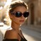 HAOLOTA Polarized Sunglasses for Women Rhinestone Wrap Around Sunglasses with UV400 Protection