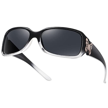 HAOLOTA Womens Polarized Sunglasses Fashionable Wraparound Butterfly Design with UV400 Protection