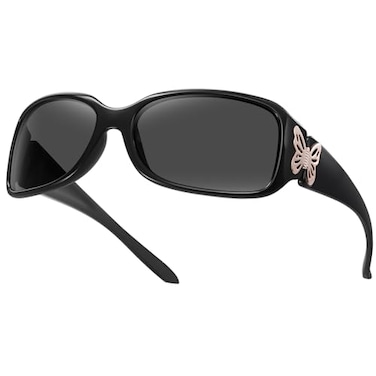 HAOLOTA Womens Polarized Sunglasses Fashionable Wraparound Butterfly Design with UV400 Protection