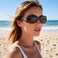 HAOLOTA Womens Polarized Sunglasses Fashionable Wraparound Butterfly Design with UV400 Protection