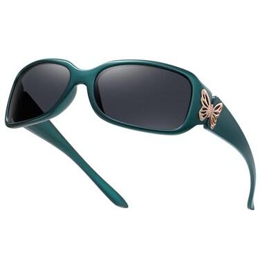 HAOLOTA Womens Polarized Sunglasses Fashionable Wraparound Butterfly Design with UV400 Protection