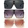Hilbalm 3 pieces sunglasses for Women and Men Large Frame Retro Square glasses3 Pack blackLeopardorange
