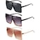 Hilbalm 3 pieces sunglasses for Women and Men Large Frame Retro Square glasses3 Pack blackLeopardorange