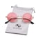 HJSTES Polarized Round Sunglasses Womens Men Retro Hippie Glasses Small Circle SunniesGoldPink