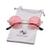 HJSTES Polarized Round Sunglasses Womens Men Retro Hippie Glasses Small Circle SunniesGoldPink