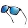 Htms Square Aluminum Magnesium Frame Polarized Sunglasses Vintage Spring Temple Sun Glasses Men Women Retro Driving Eyewear UV400 Ice Blue LensBlack Frame