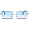 Hycredi Rectangle Sunglasses for MenWomen Small Rimless Square Shade Eyewear Blue