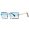 Hycredi Rectangle Sunglasses for MenWomen Small Rimless Square Shade Eyewear Blue