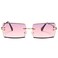 Hycredi Rectangle Sunglasses for MenWomen Small Rimless Square Shade Eyewear Gradient purple