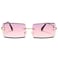 Hycredi Rectangle Sunglasses for MenWomen Small Rimless Square Shade Eyewear Gradient purple