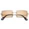 Hycredi Rectangle Sunglasses for MenWomen Small Rimless Square Shade Eyewear Tea