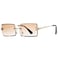 Hycredi Rectangle Sunglasses for MenWomen Small Rimless Square Shade Eyewear Tea